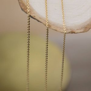 Chaine OR Jaune maille Forçat ronde 45cm