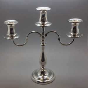 Chandelier 2 branches 3 feux en métal argenté