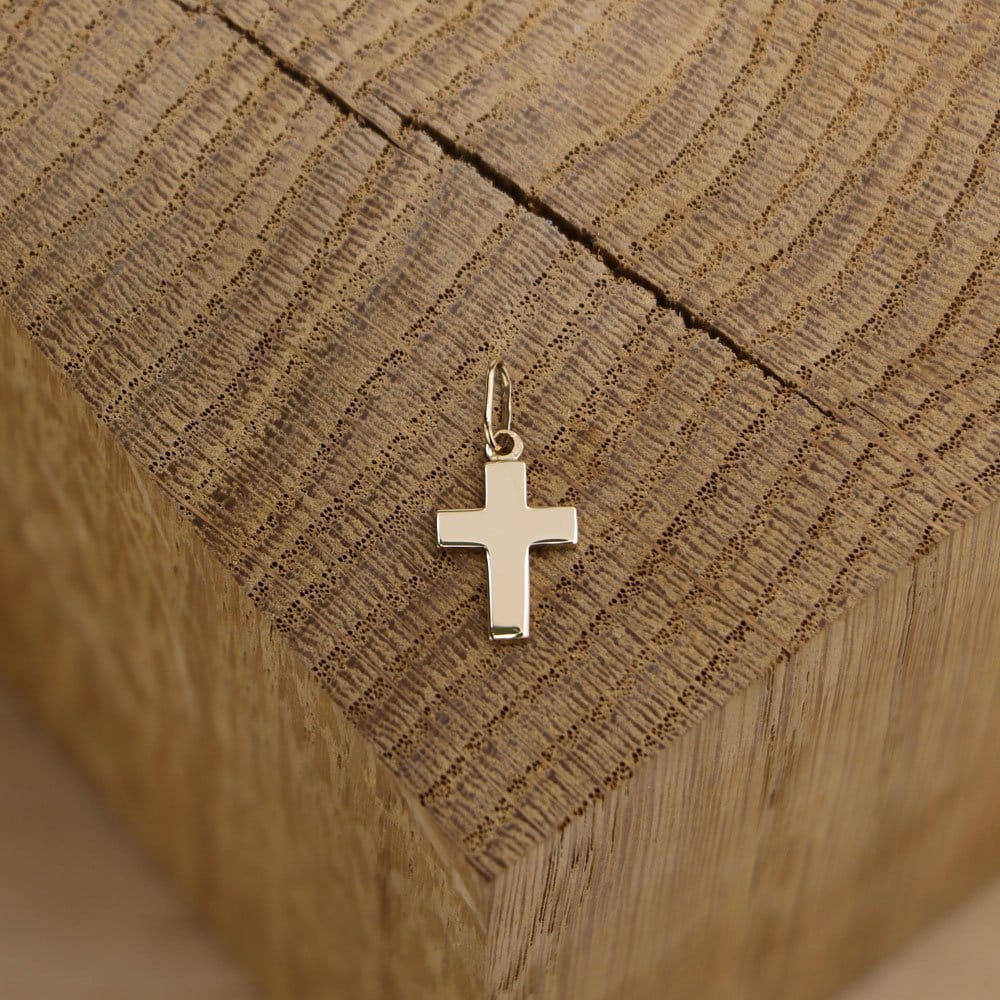 Médaille de baptême Croix unie en Or jaune 18 carats – Image 3