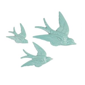Deco Vintage 3 Oiseaux Bleus