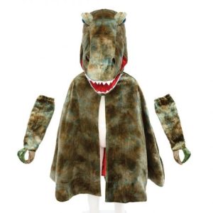 Cape Capuche T-Rex et Gants Griffes 7/8 ans