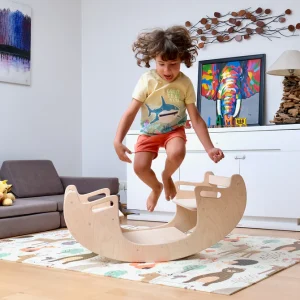 Chaise Montessori à bascule en bois avec Table 2 en 1