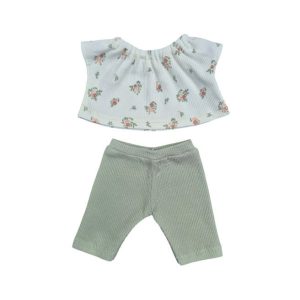 Minikane The Dressing by Maman Poule et Papa Coq – Ensemble Tee-shirt + Pantalon Petites Fleurs