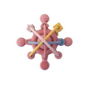 Hochet Silicone Atome Rose