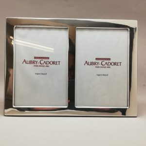Double cadre photo Plat en Argent massif