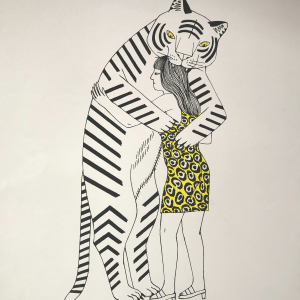 Risographie – Câlin tigre