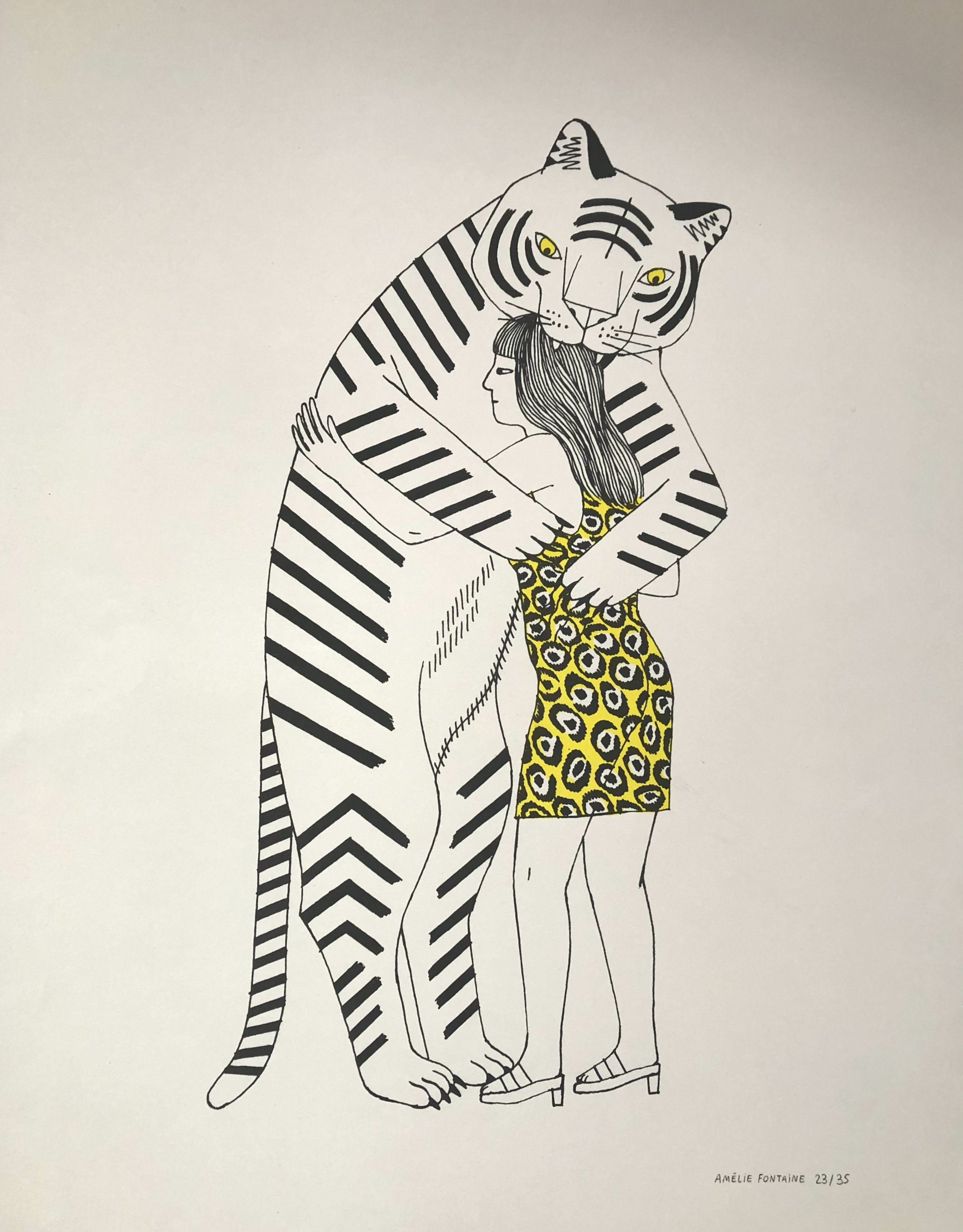 Risographie – Câlin tigre