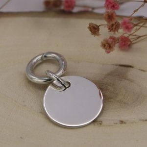 Pendentif Jeton en Argent massif 20mm et sa bélière ouvrante