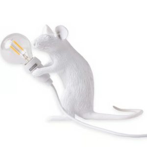 Lampe Petite Souris Blanche – Modèle Assis