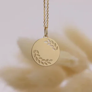 Médaille ajourée Laurier en Or jaune 18 carats