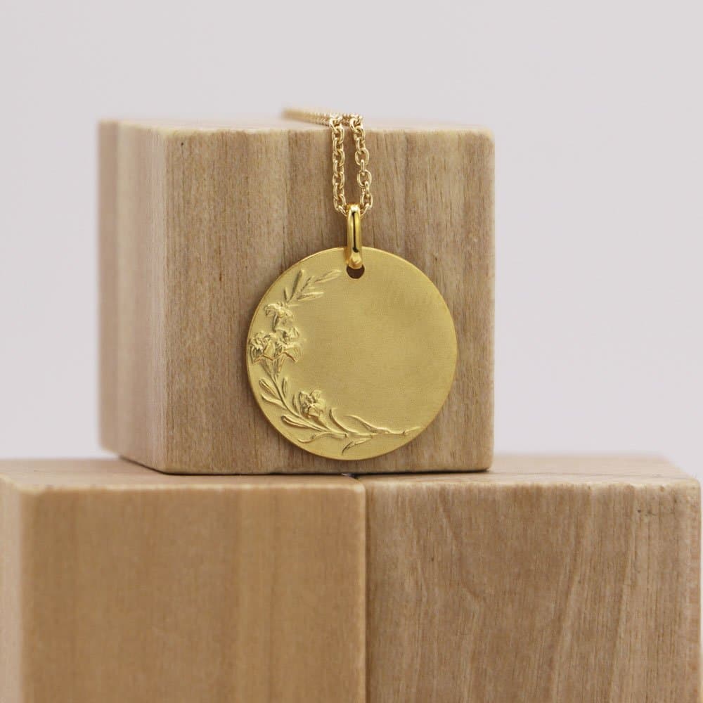 Médaille Fleurs en Or jaune 18 carats – Image 4