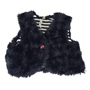 Gilet fourrure marine sans manche bébé fille 1 MOIS ORCHESTRA