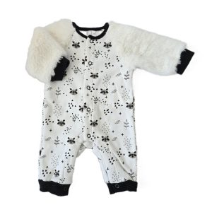 Combinaison blanc noir Ratons laveurs bébé garçon 1 MOIS ORCHESTRA