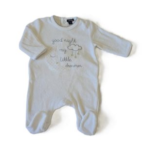 Pyjama velours blanc « Good night » bébé fille 1 MOIS KIABI