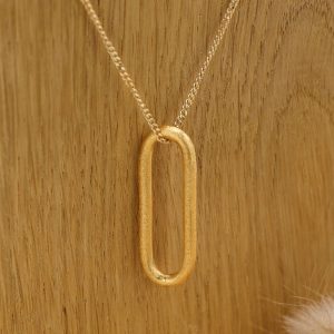 Maille ovale granitée en Vermeil