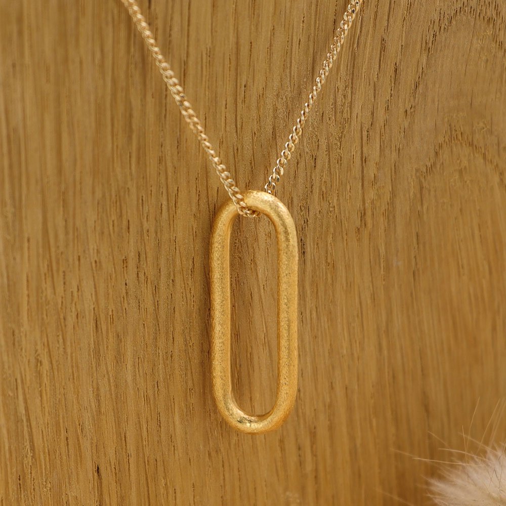 Maille ovale granitée en Vermeil