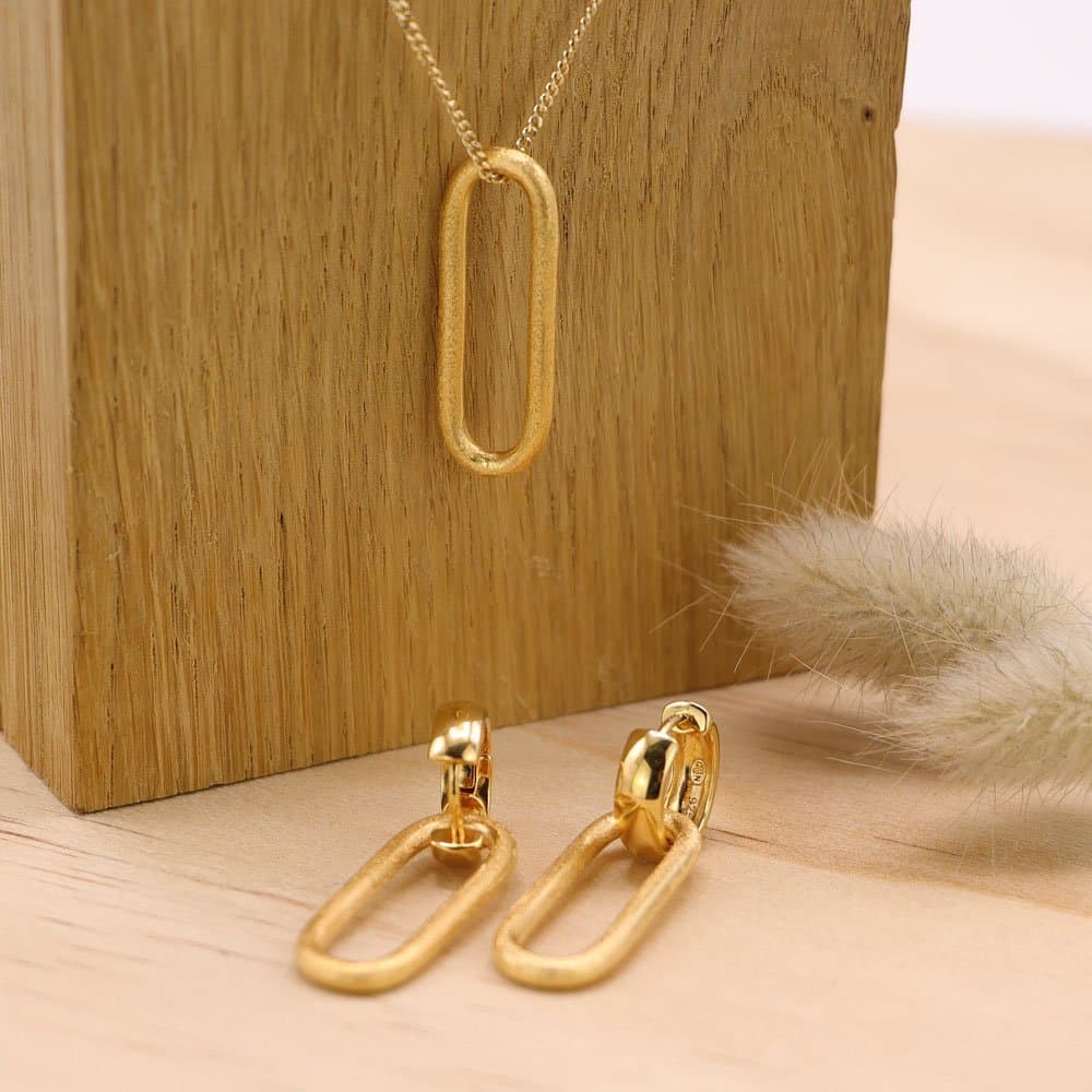 Maille ovale granitée en Vermeil – Image 7