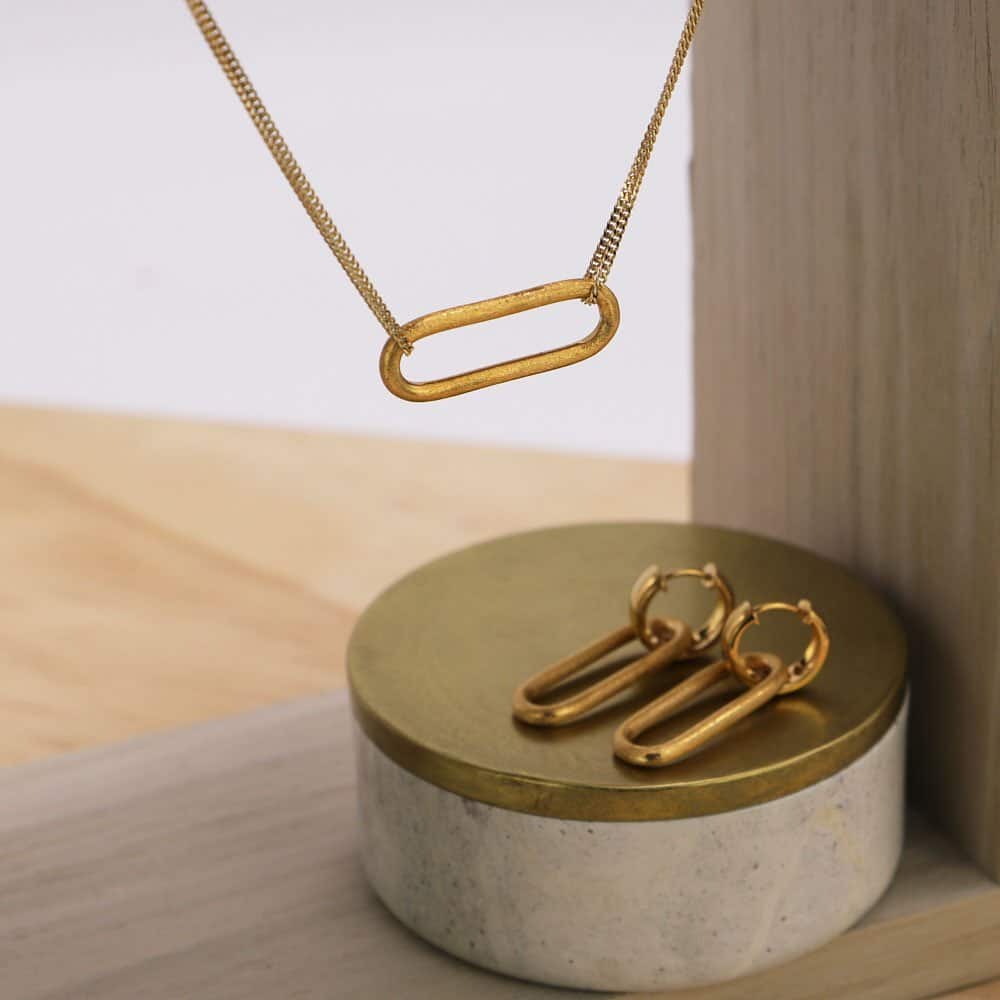 Maille ovale granitée en Vermeil – Image 5