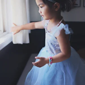 Robe Scintillante Princesse Bleue 5/6 ans