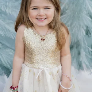 Robe de Princesse Etoiles Or 7/8 ans