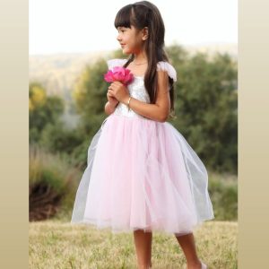 Robe Scintillante Princesse Rose 5/6 ans