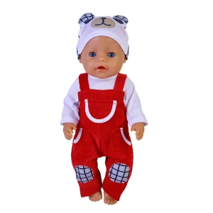 Tenue Bébé Reborn Ourson Rouge