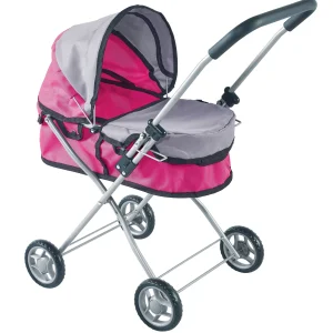 Poussette Bébé Reborn Rose et Gris