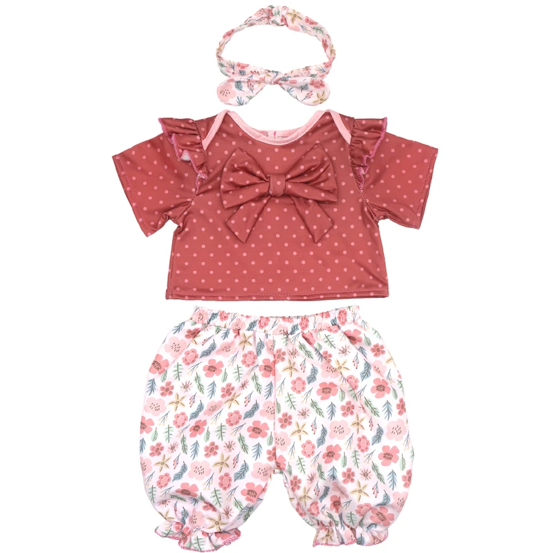Tenue Bébé Reborn Pois et Fleurs