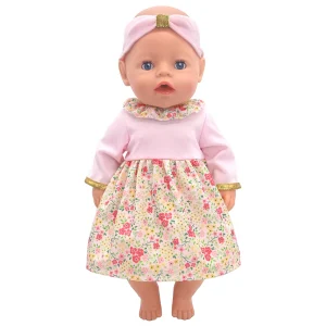 Tenue Bébé Reborn Rose Fleurs