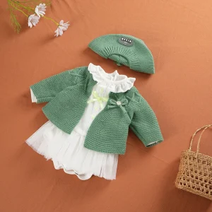 Tenue Bébé Reborn Chic Veste Verte