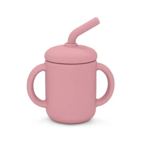 Accessoires Repas Silicone – Verre Paille Misty Rose