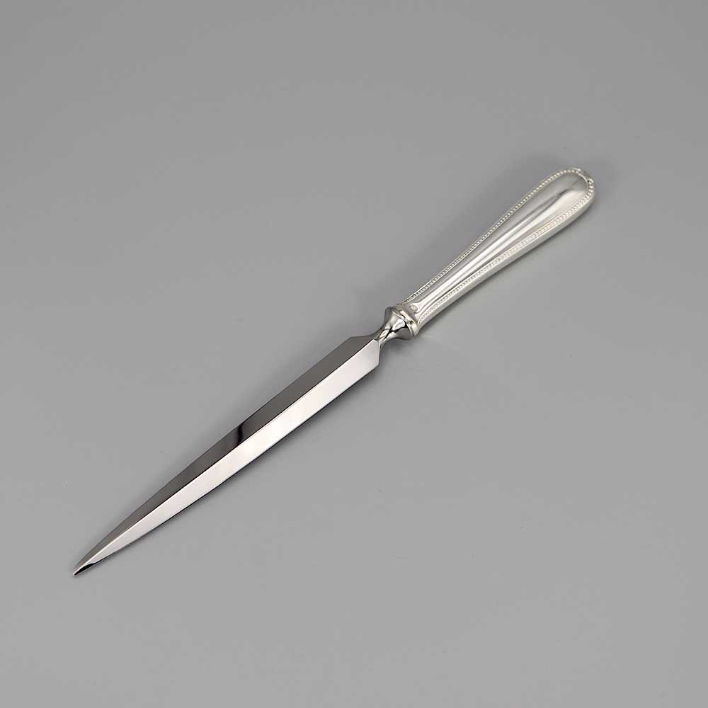 Coupe-papier en métal argenté PERLES