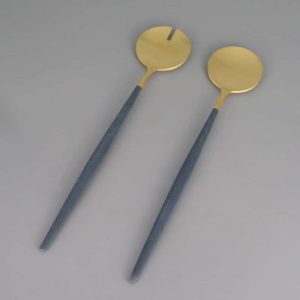 Couverts à salade en inox doré orage