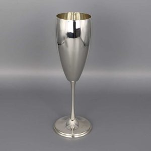 Flûte à champagne en métal argenté