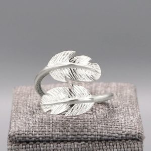 Bague Plume en argent massif