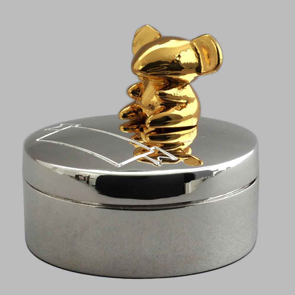Boîte à dents Souris dorée assise