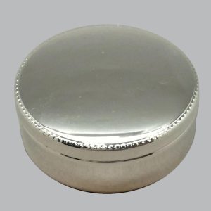 Boîte métal argenté ronde PERLES