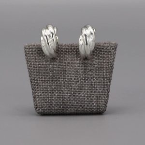 Boucles d&rsquo;oreilles clip torsadés en Argent massif