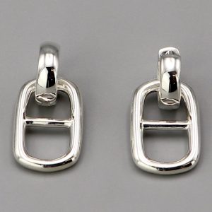 Boucles d&rsquo;oreilles créoles larges mailles marines