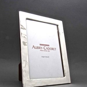 Cadre photo martelé Plat large en Argent massif