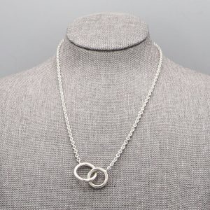 Collier Anneaux entrelacés en Argent massif