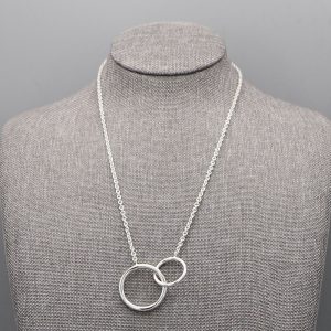 Collier Anneaux doubles en Argent massif