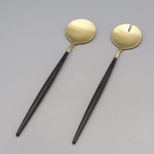 Couverts à salade en inox doré noir