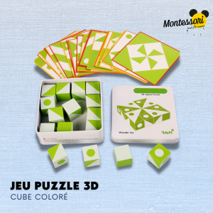 Jeu Puzzle 3D Montessori | Cube Coloré