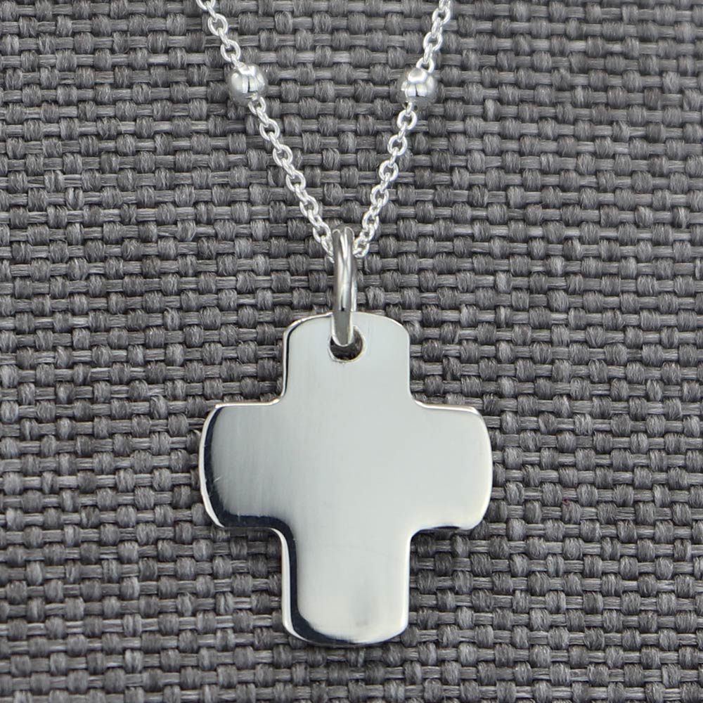 Pendentif Croix enfantine en Argent massif – Image 2