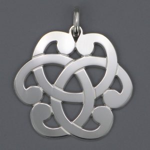 Pendentif Rosace en Argent massif 30 mm