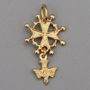Pendentif Croix huguenote en Vermeil