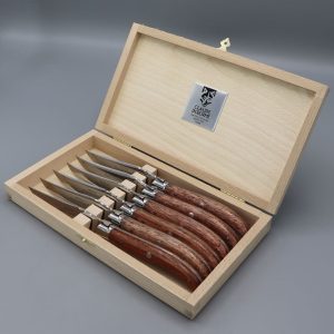 Couteau LAGUIOLE manche bois exotique en coffret de 6
